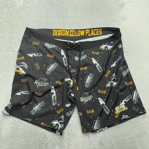 Dixxon Board Shorts Mens 48 Black Low Places Lowrider Car Print Swim Trunks